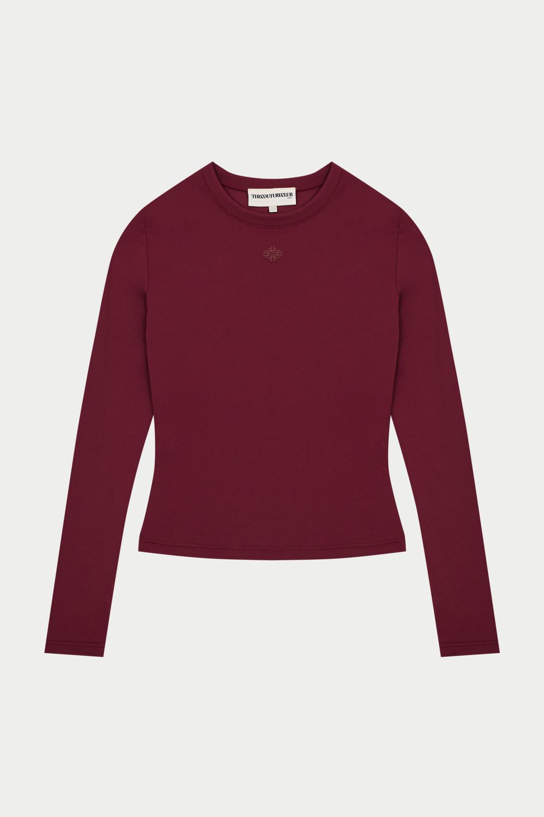 SCULPTING STRETCH LONG SLEEVE TOP - BURGUNDY