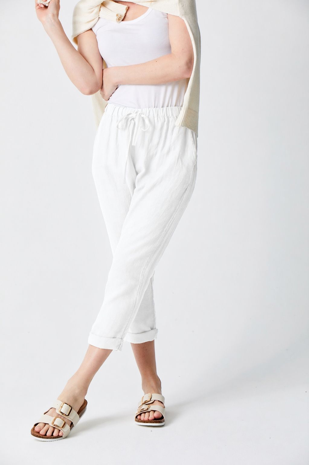 Mikey Tapered Linen Pants