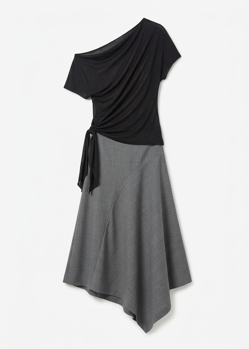 St. Agni Wool Asymm Skirt - Pumice