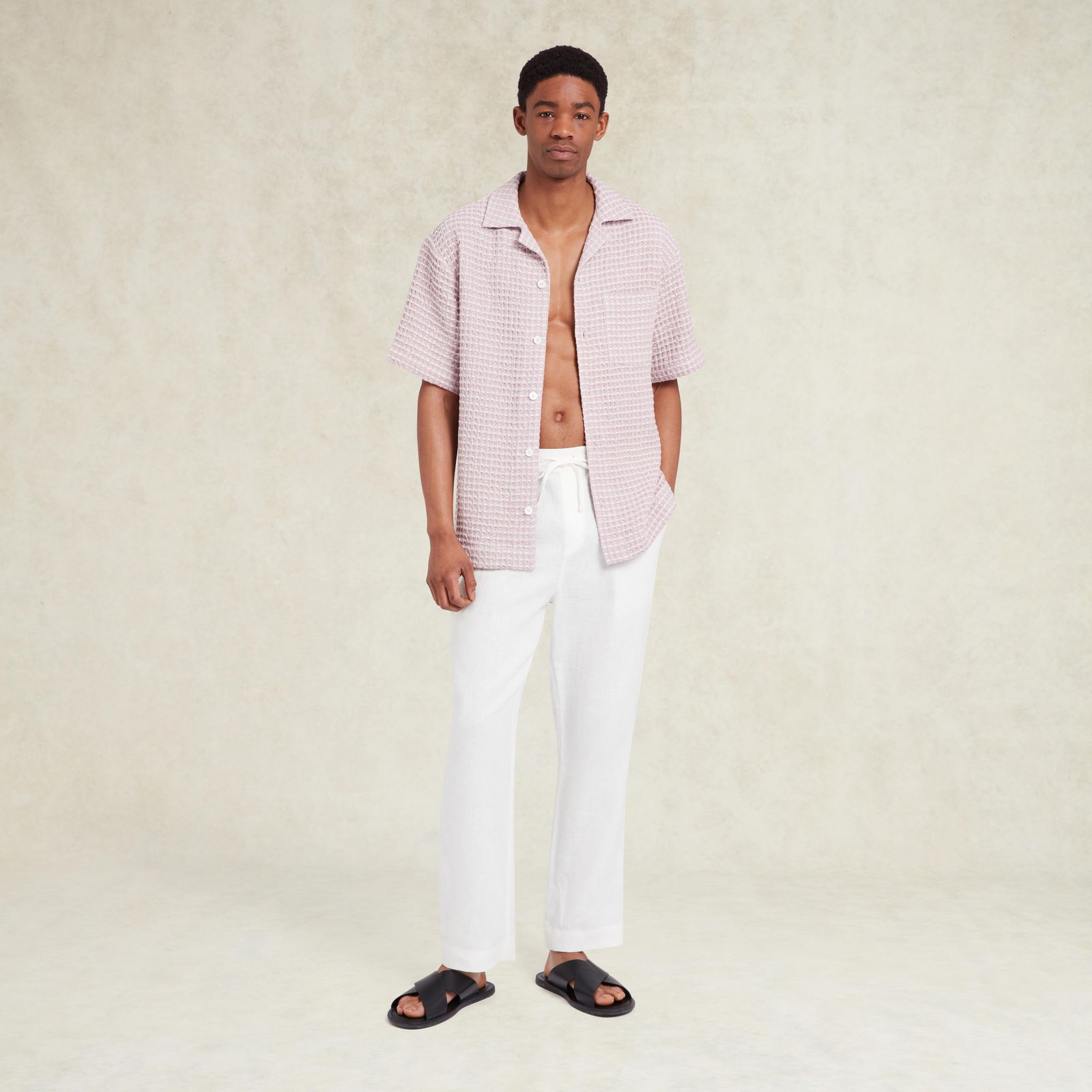 AVILA DRAWSTRING LINEN TROUSER - WHITE