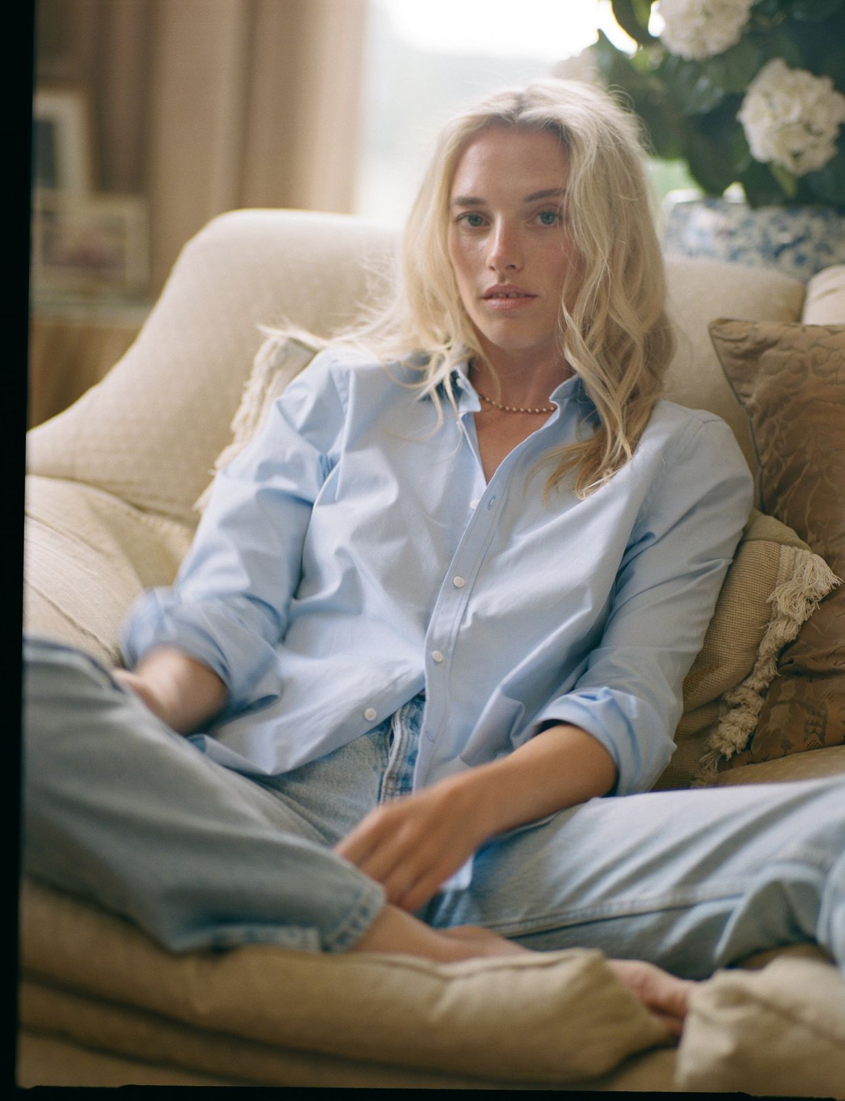 The Boyfriend: Fine Poplin, Sky Blue