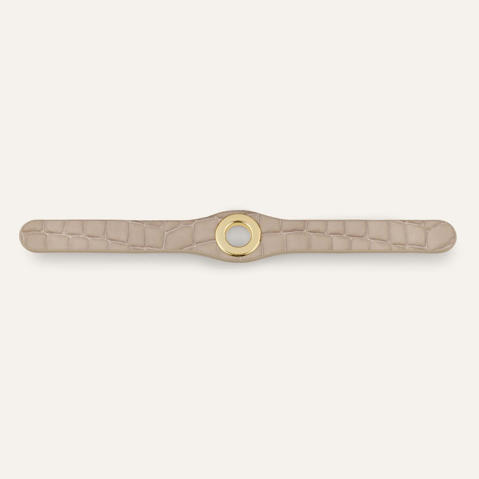 Deco Popper | Mocha Patent Croc with Gold hardware