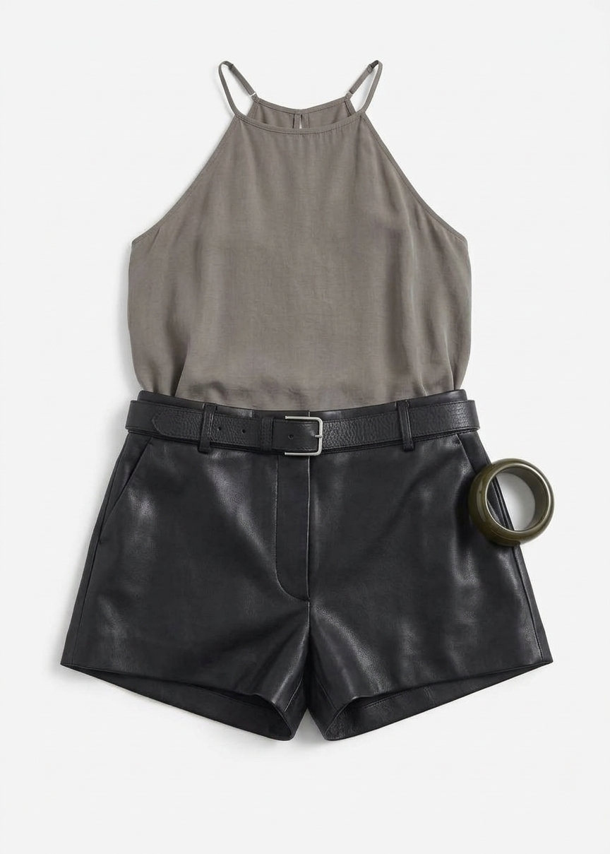 Kate Faux Leather Shorts - Black