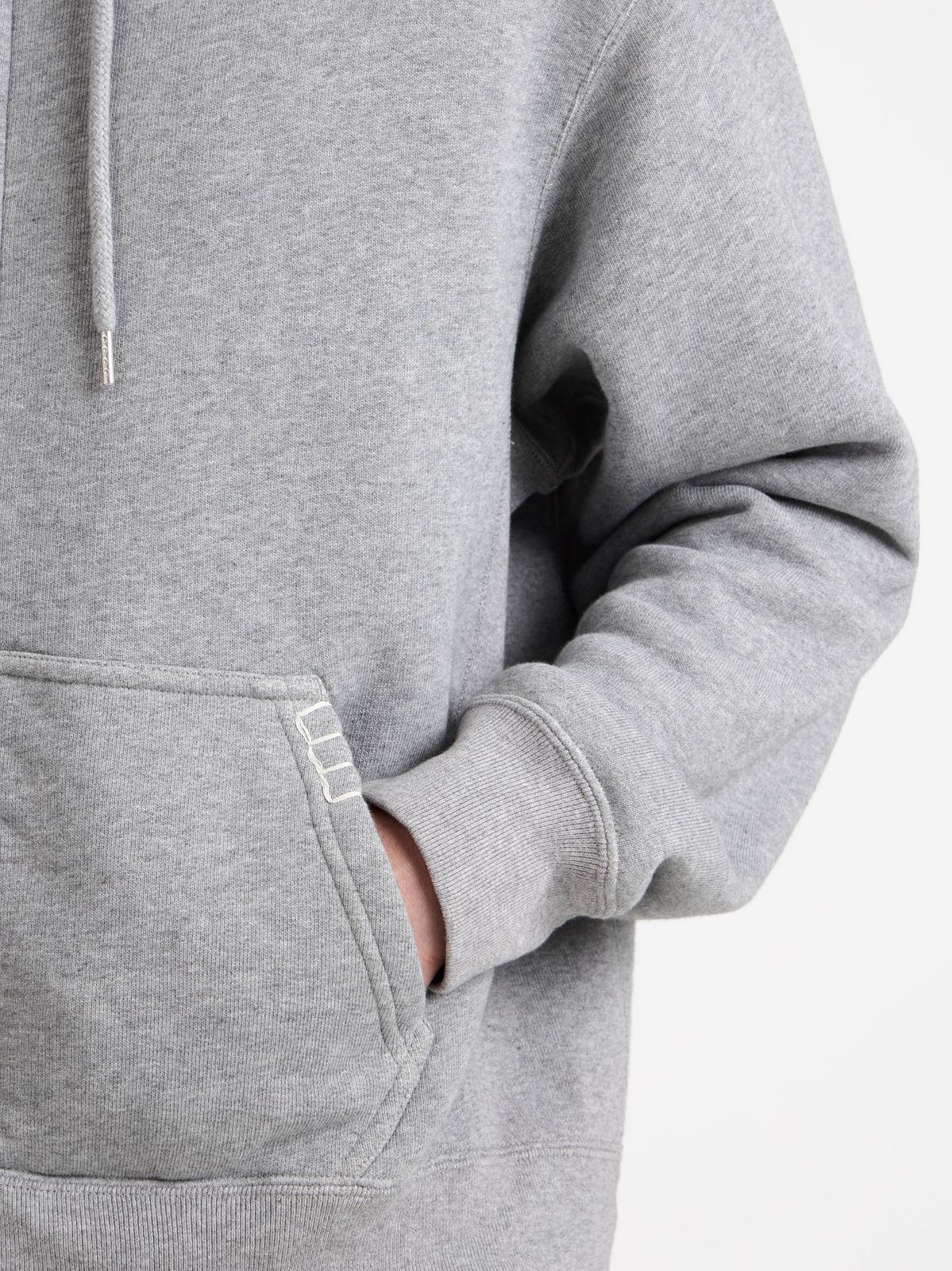MENS FRONT ZIP HOODIE IN MID GREY MELANGE