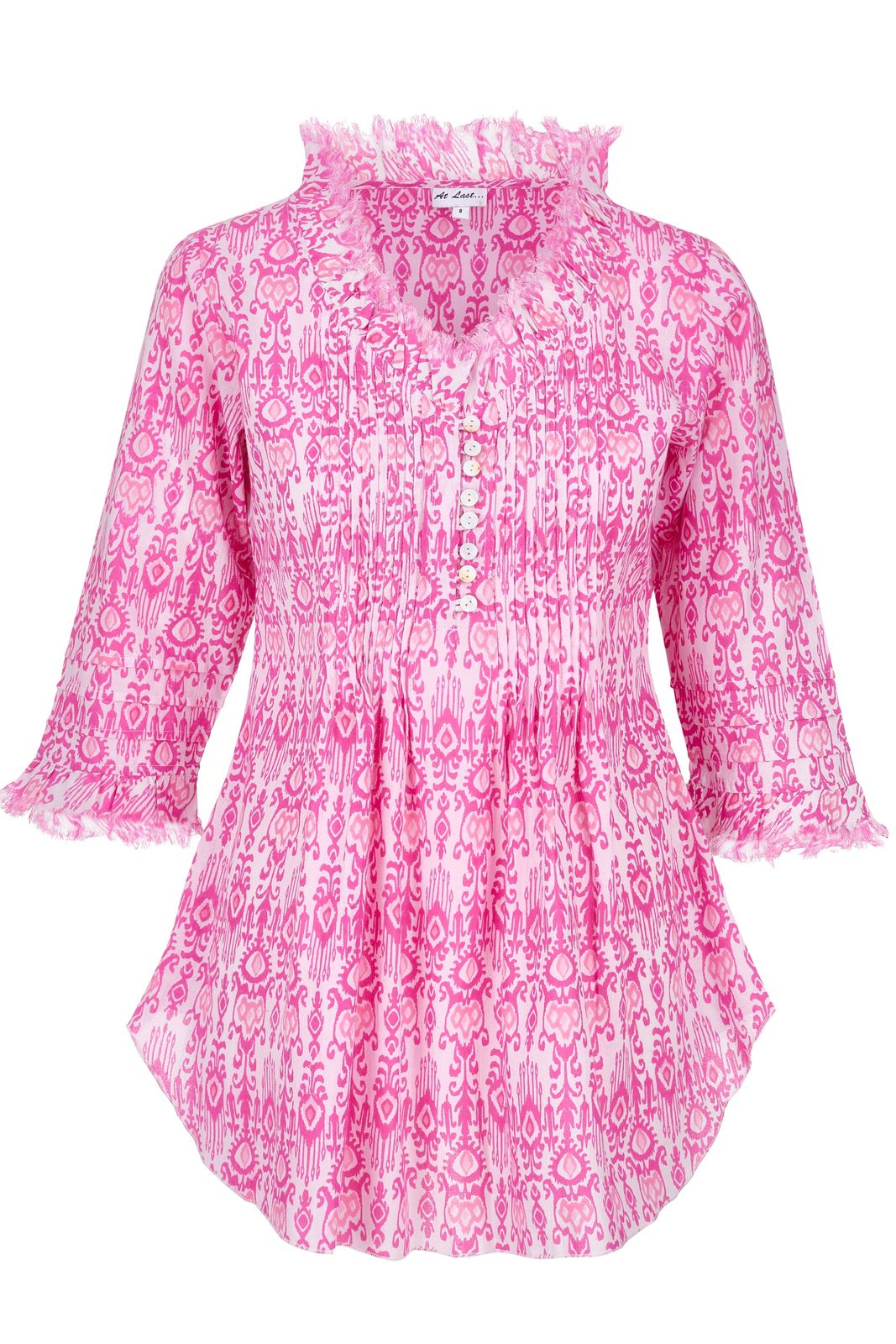 Sophie Cotton Shirt In Hot Pink Fountain