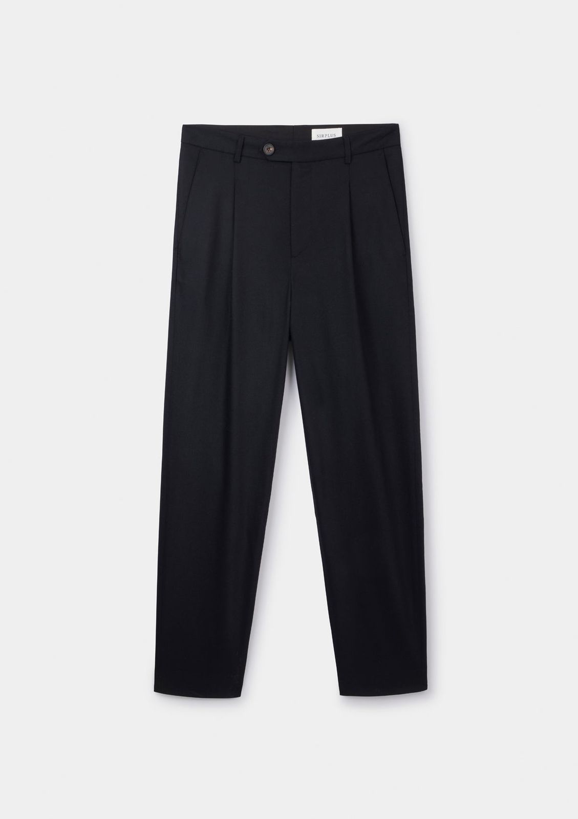 Black Wool Cashmere Pleated Trousers