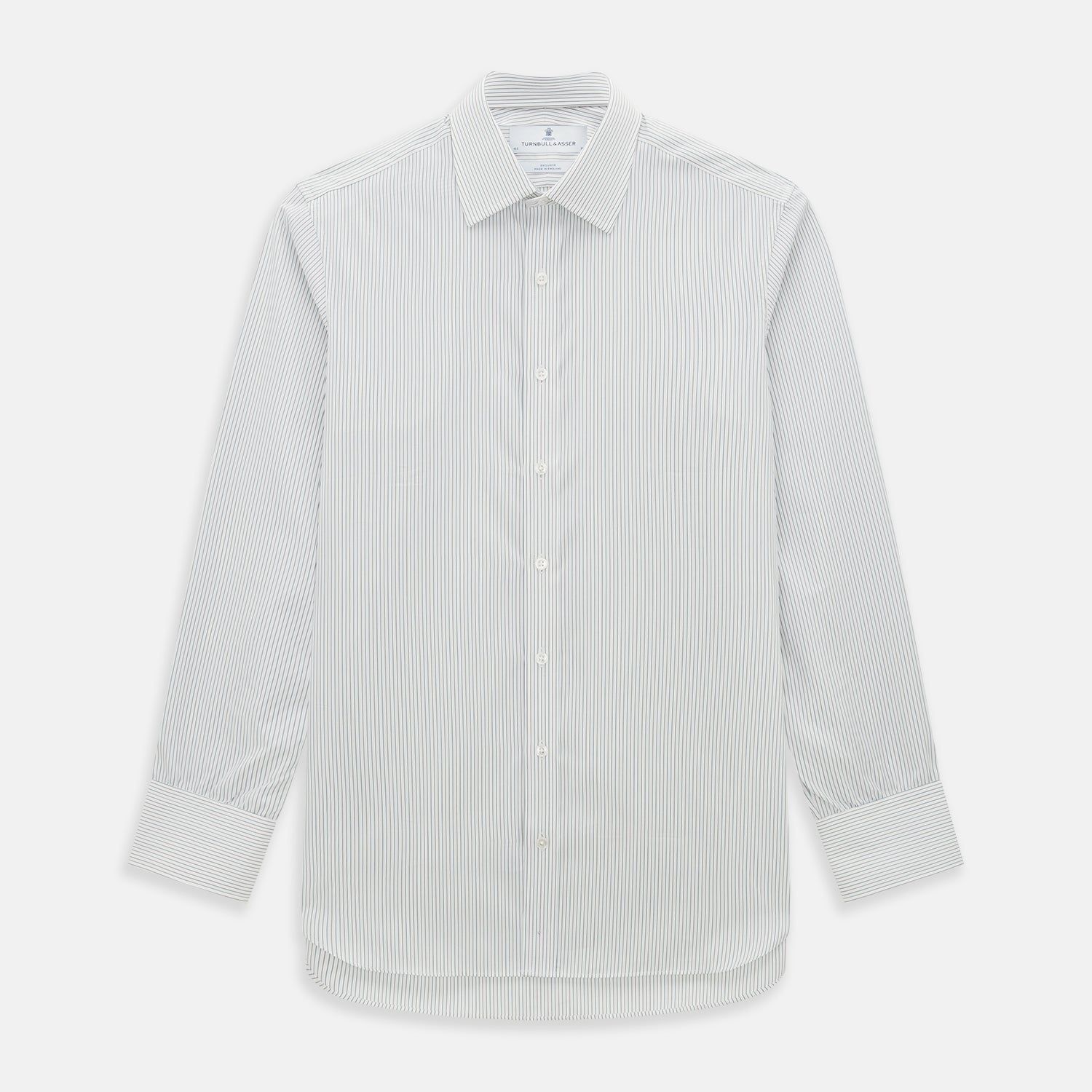 Green and Brown Ticking Stripe Mayfair Shirt
