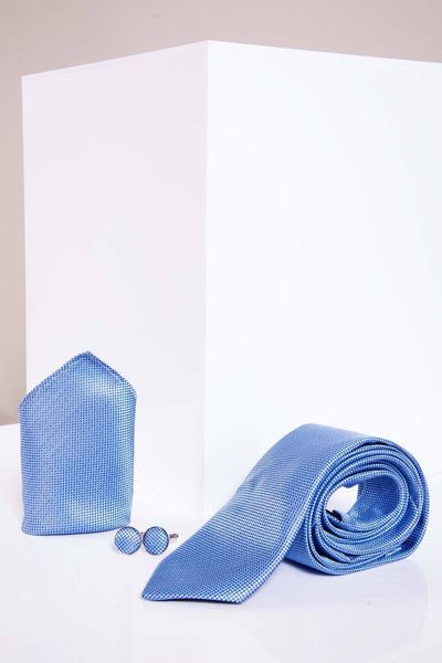 Blue birds eye tie set