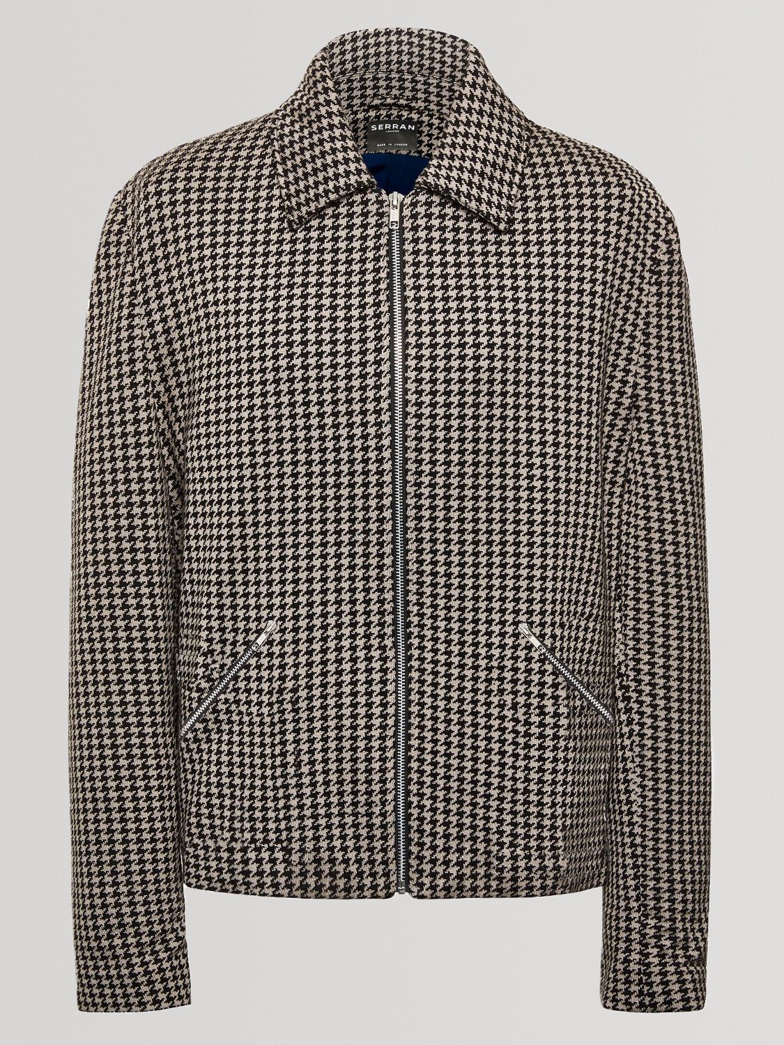 Houndstooth Knitted Jacket - Black & Grey