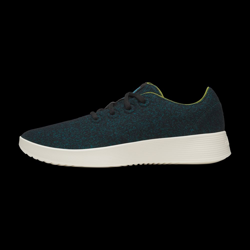 Men's Wool Runner Go - Chasm Teal/Natural Black (Stony Cream Sole)