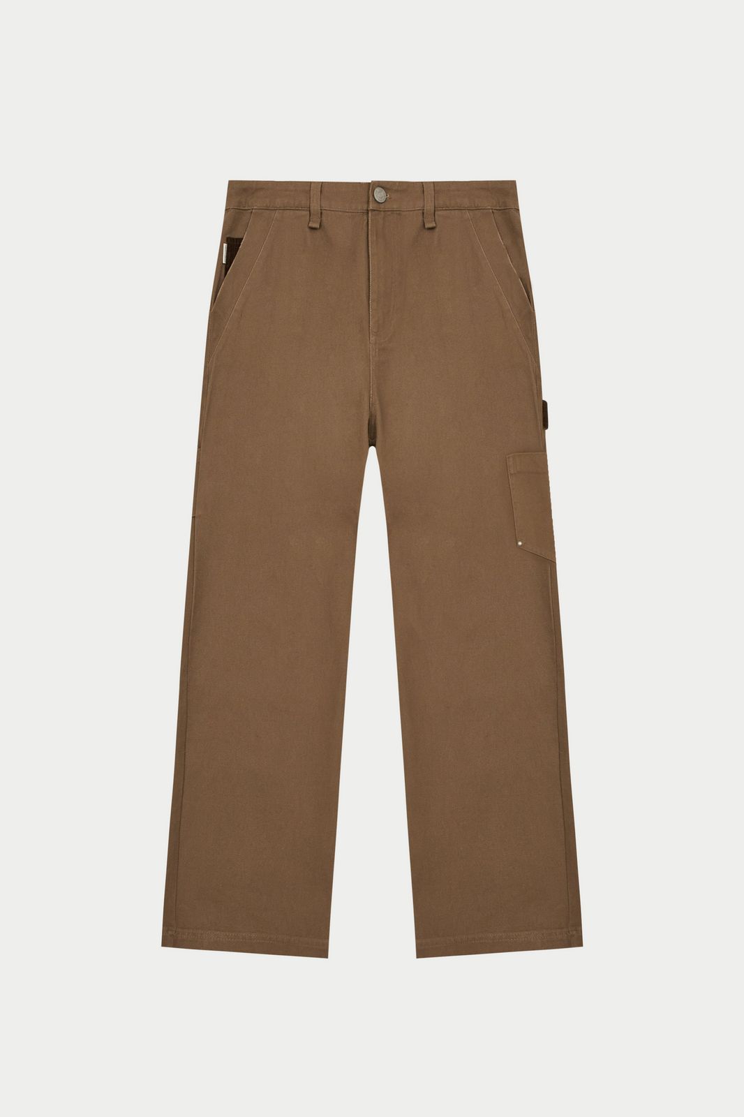 TWILL DOUBLE PATCH TROUSER - WASHED BROWN