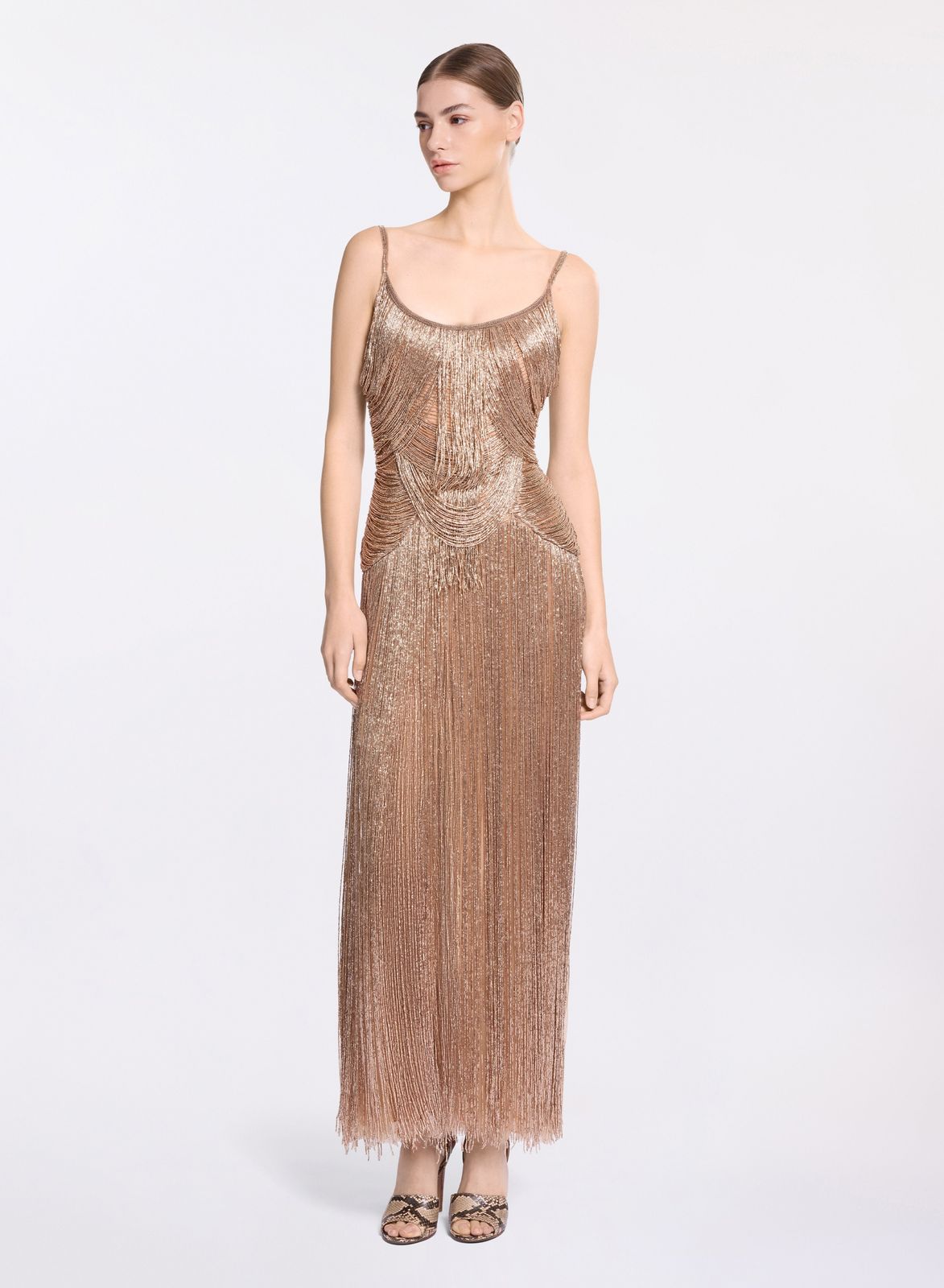 Bead Embroidered Midi Dress