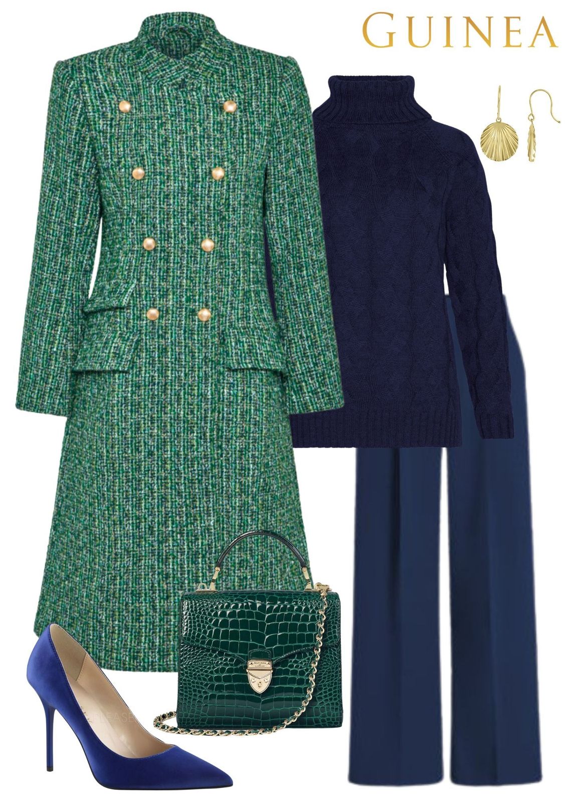Knightsbridge Green Boucle Coat