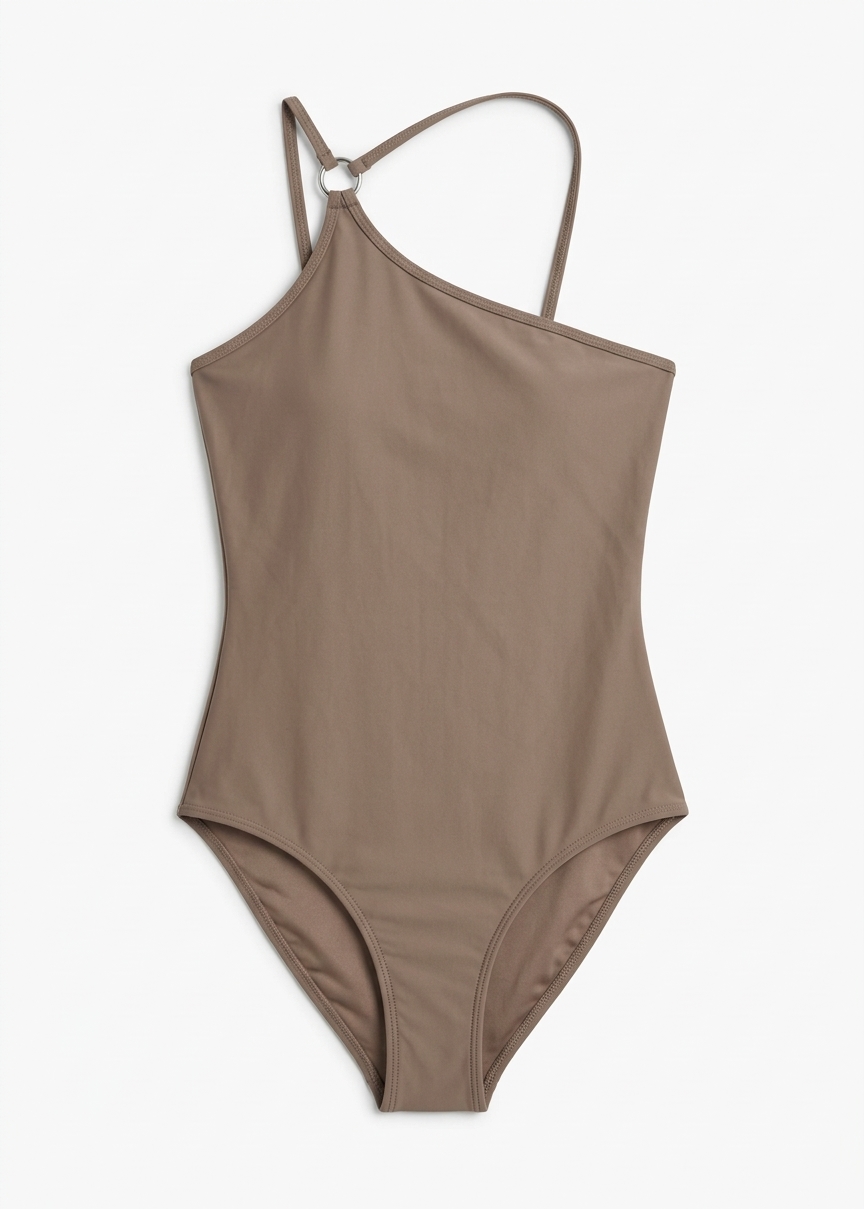 Coperni One Shoulder Swimsuit - Brown