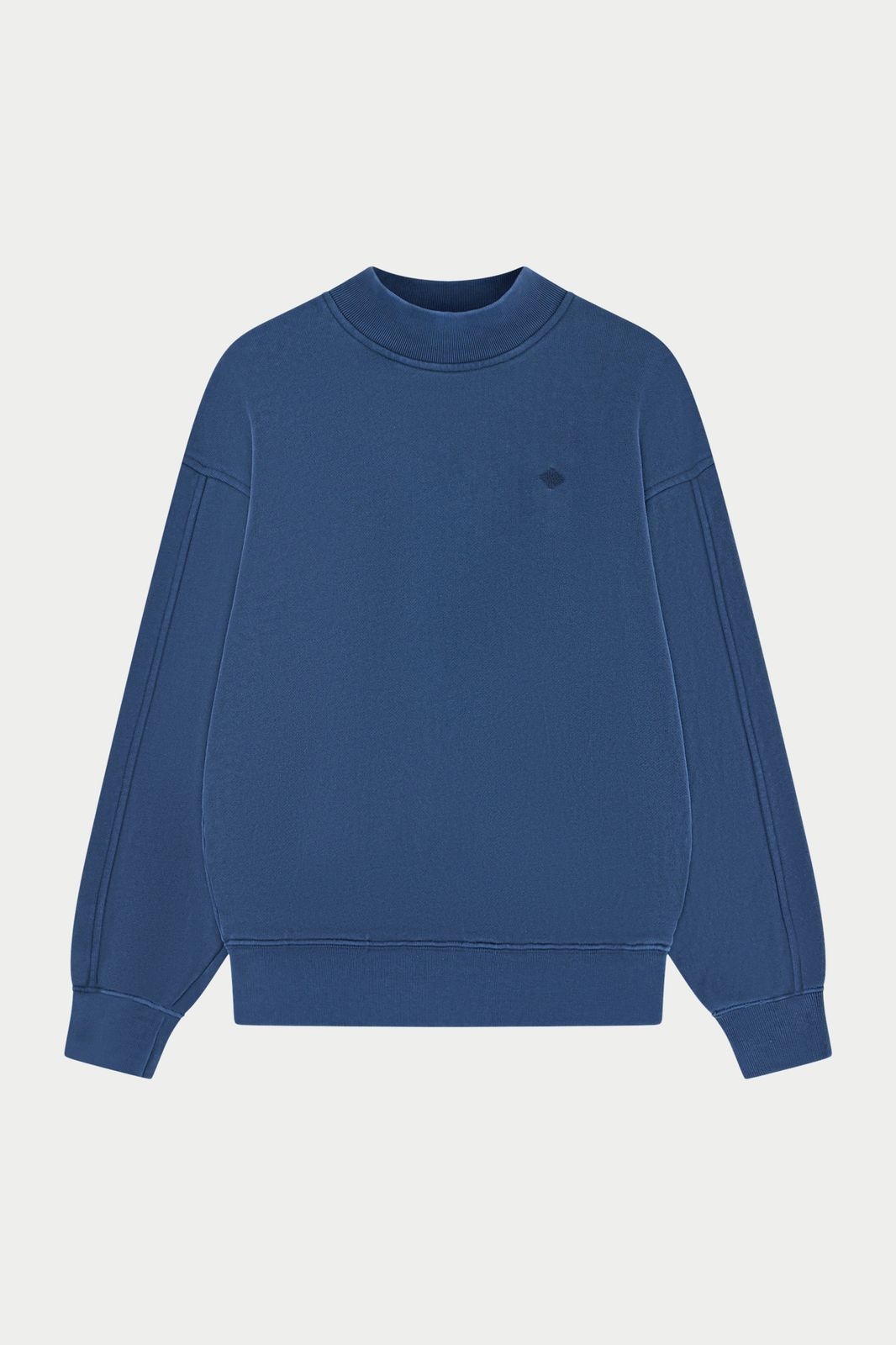 WASHED MOCK NECK SWEATSHIRT - DARK NAVY