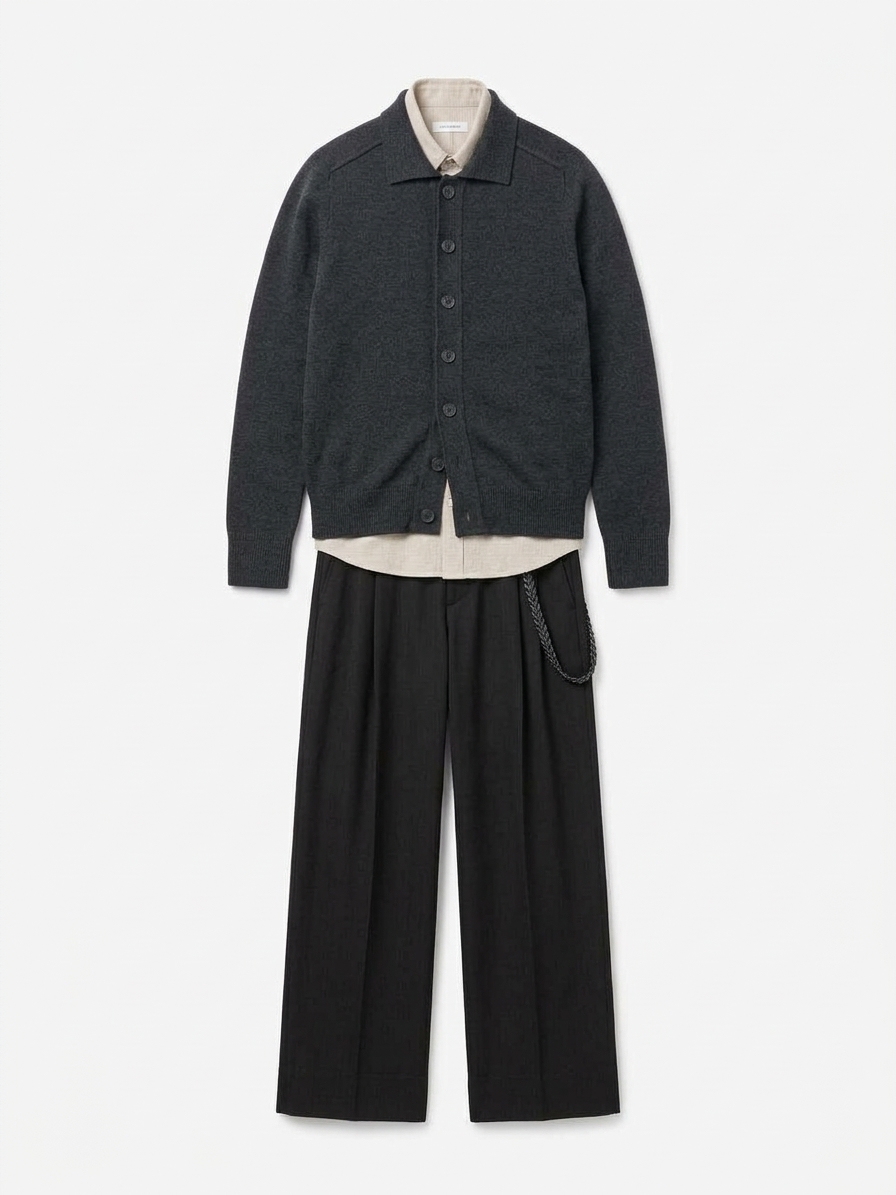 Lanark Cardigan In Coal