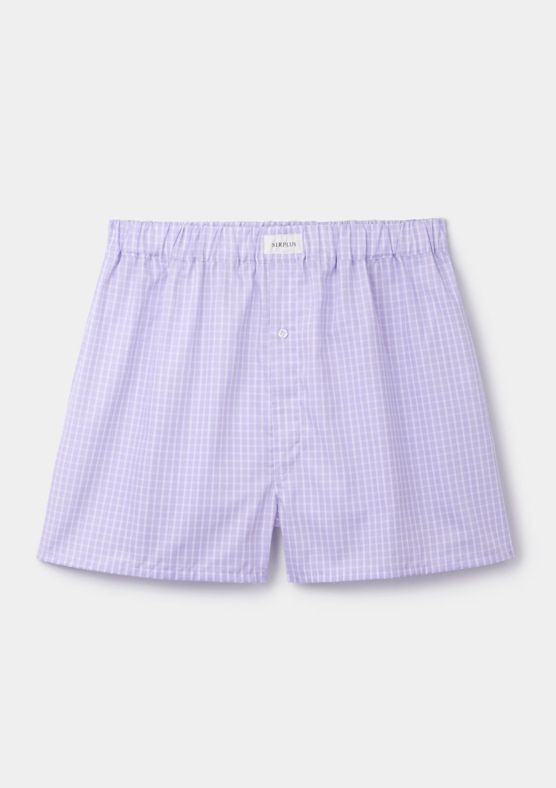 Lilac Check Cotton Boxer Shorts