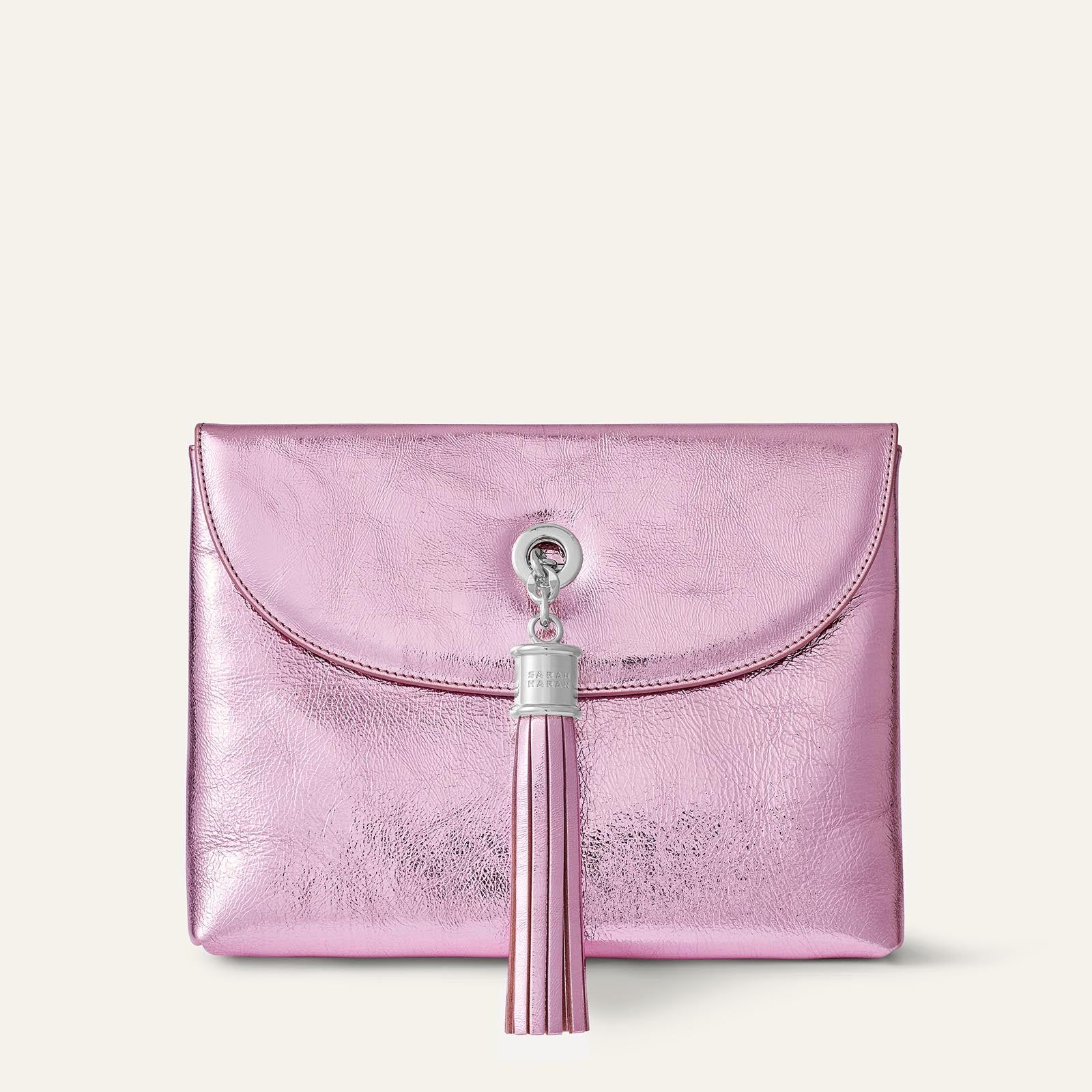 Jasmine Crossbody | Metallic Pink with Silver hardware
