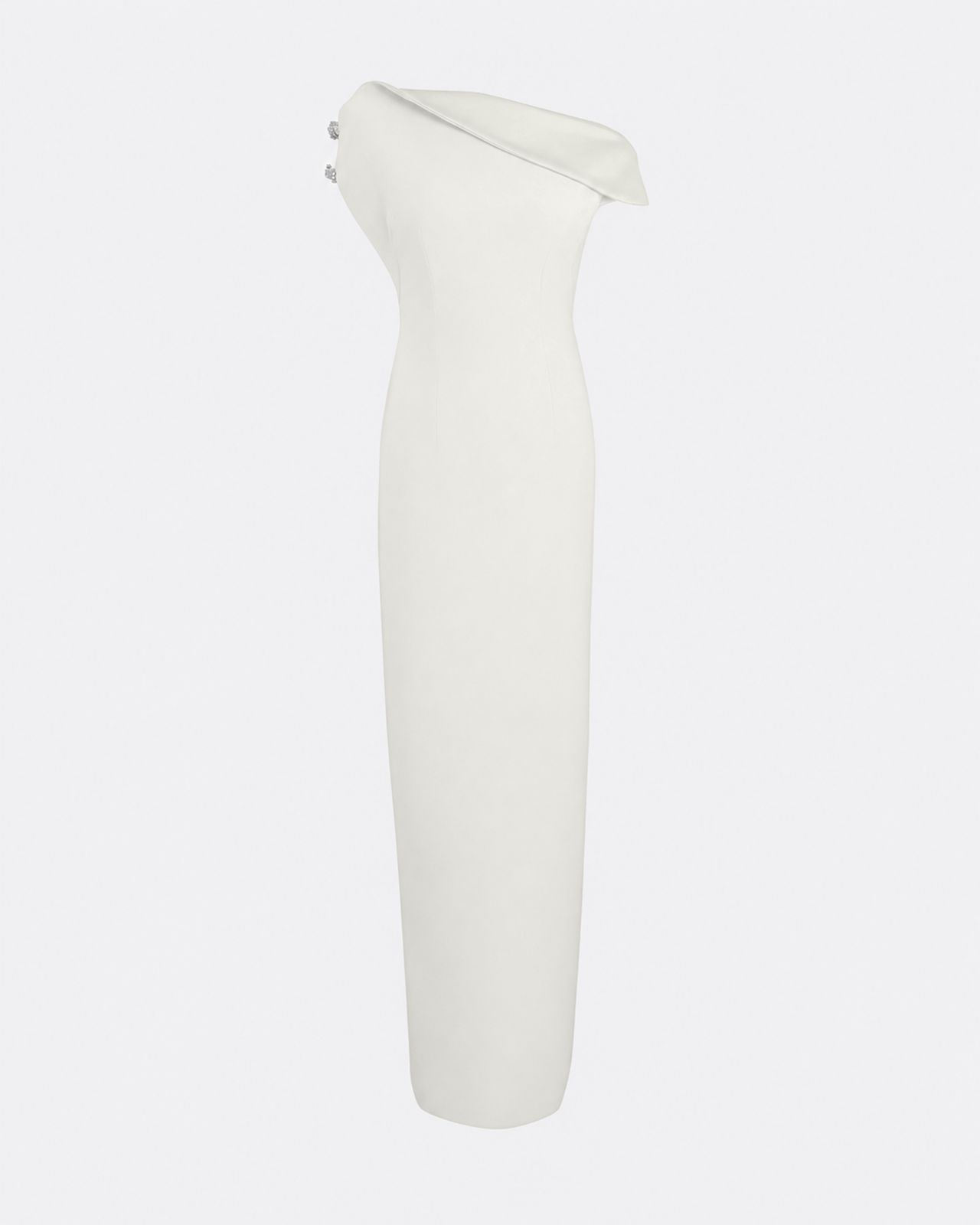 Relena Long Dress In Ivory With Crystal
