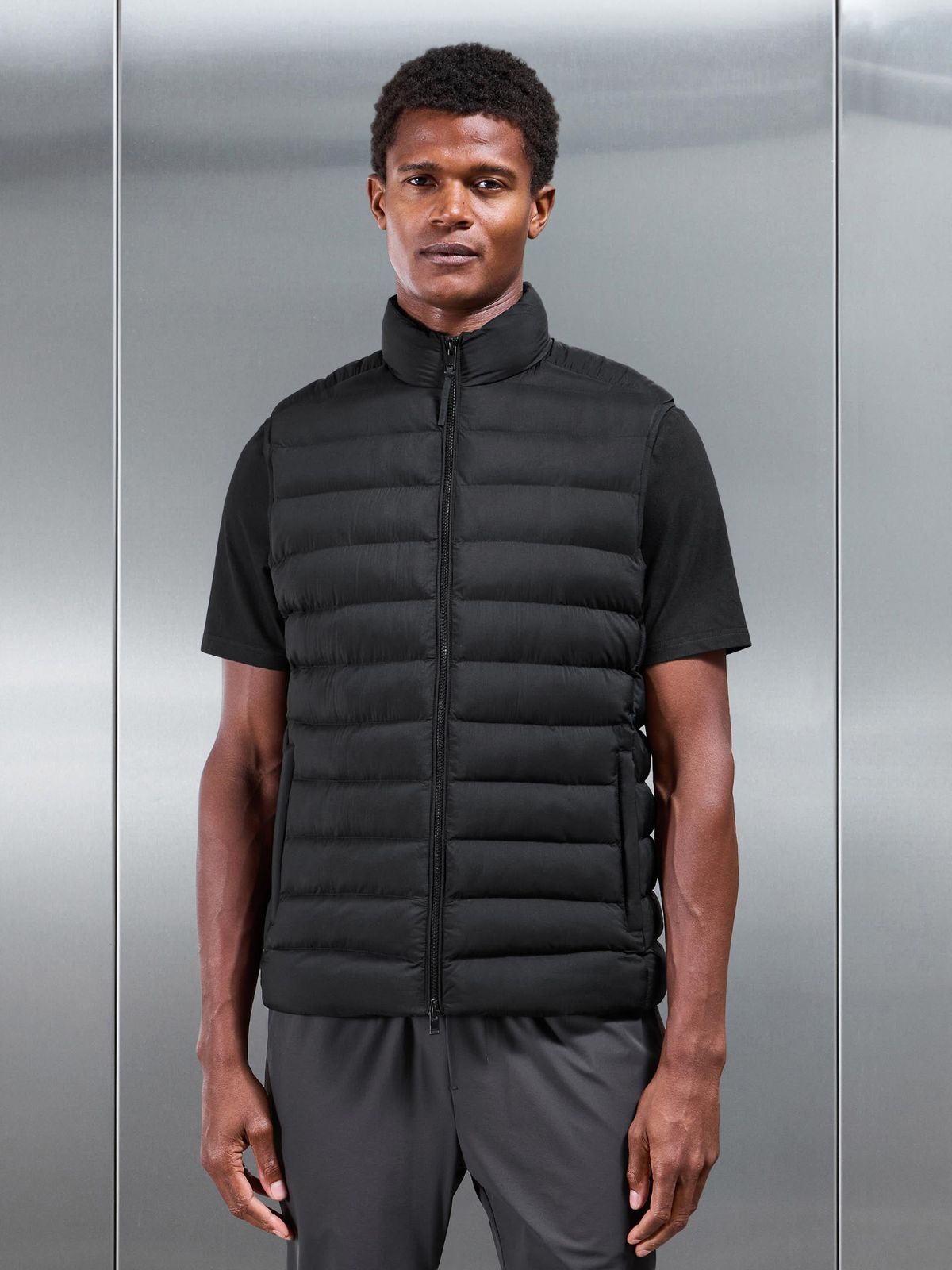 Technical Puffer Gilet in Black