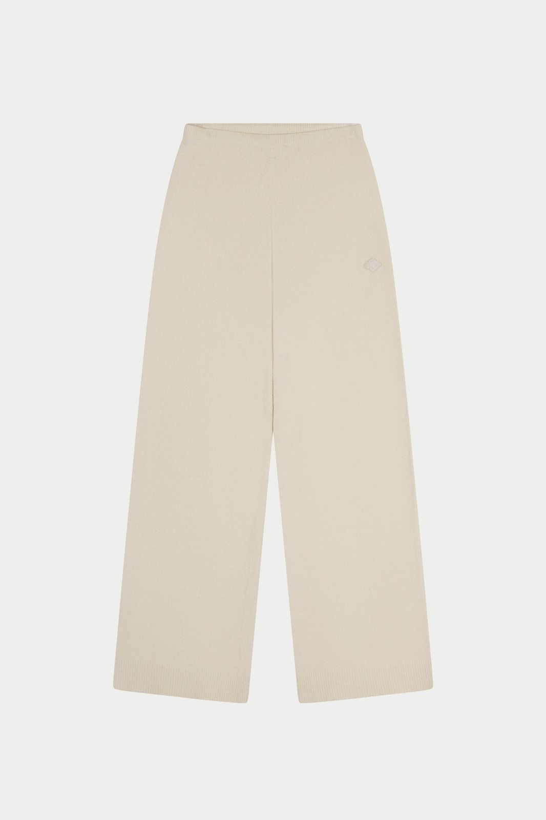 TOWELLING RELAXED FIT PANTS - WHITE
