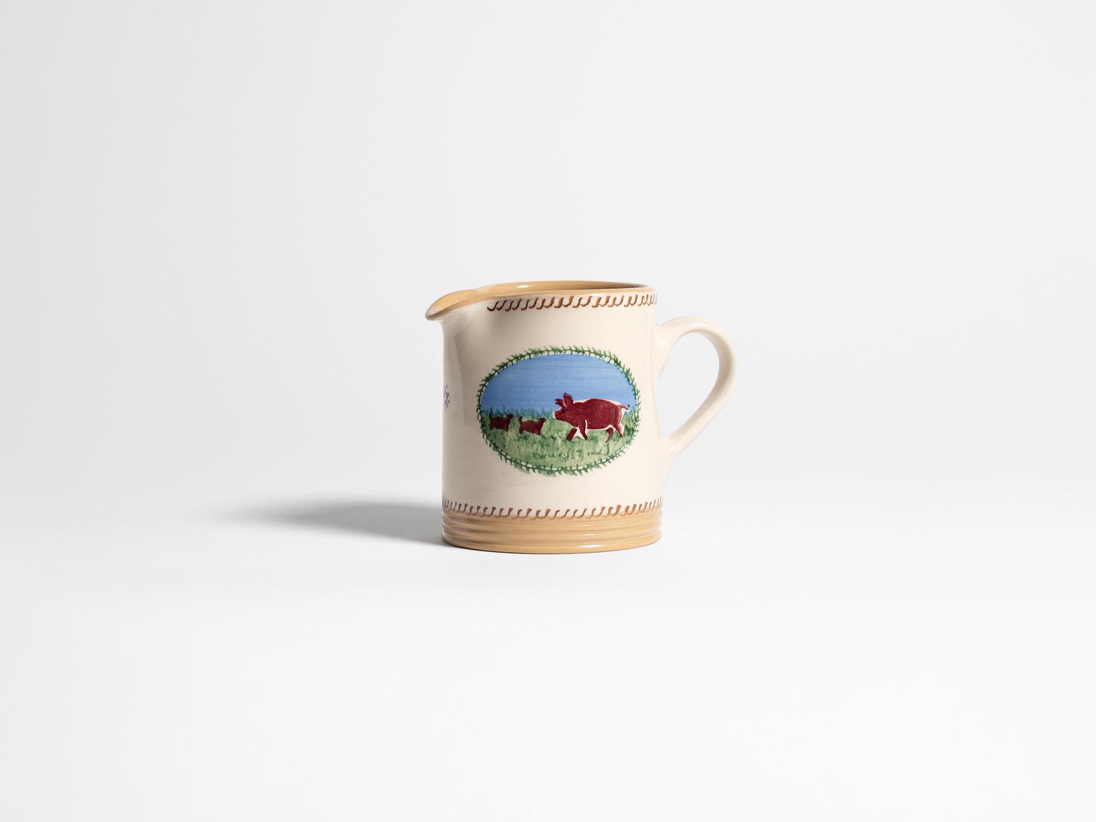 NICHOLAS MOSSE SMALL CYLINDER JUG IN WHITE & MULTI