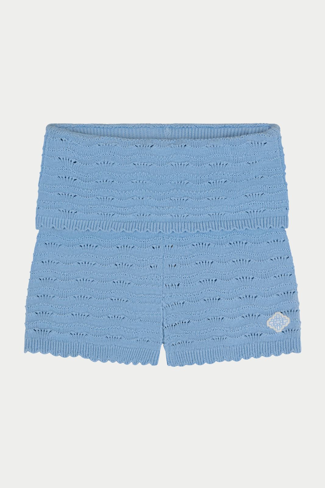 KNITTED SHORTS - POWDER BLUE