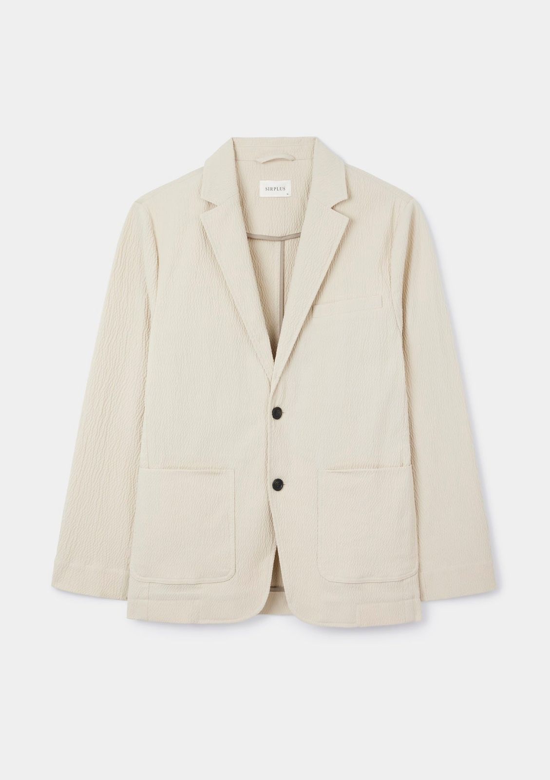 Ecru Seersucker Cotton Blazer