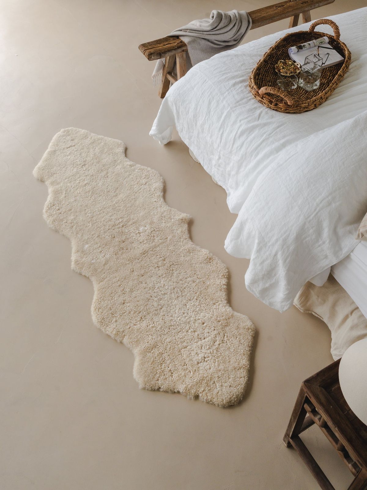 Double Shearling Rug - Cream