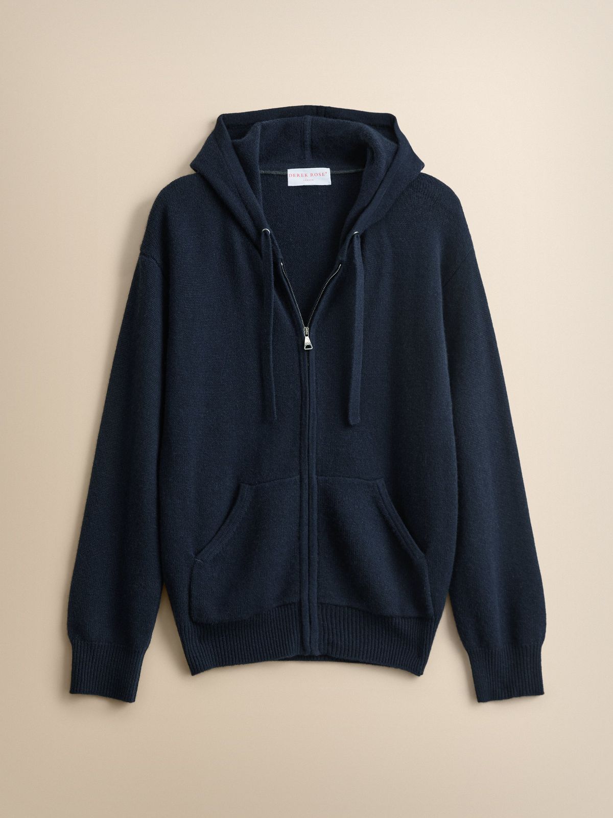 Daphne Cashmere Zip Up Hoodie Navy Blue