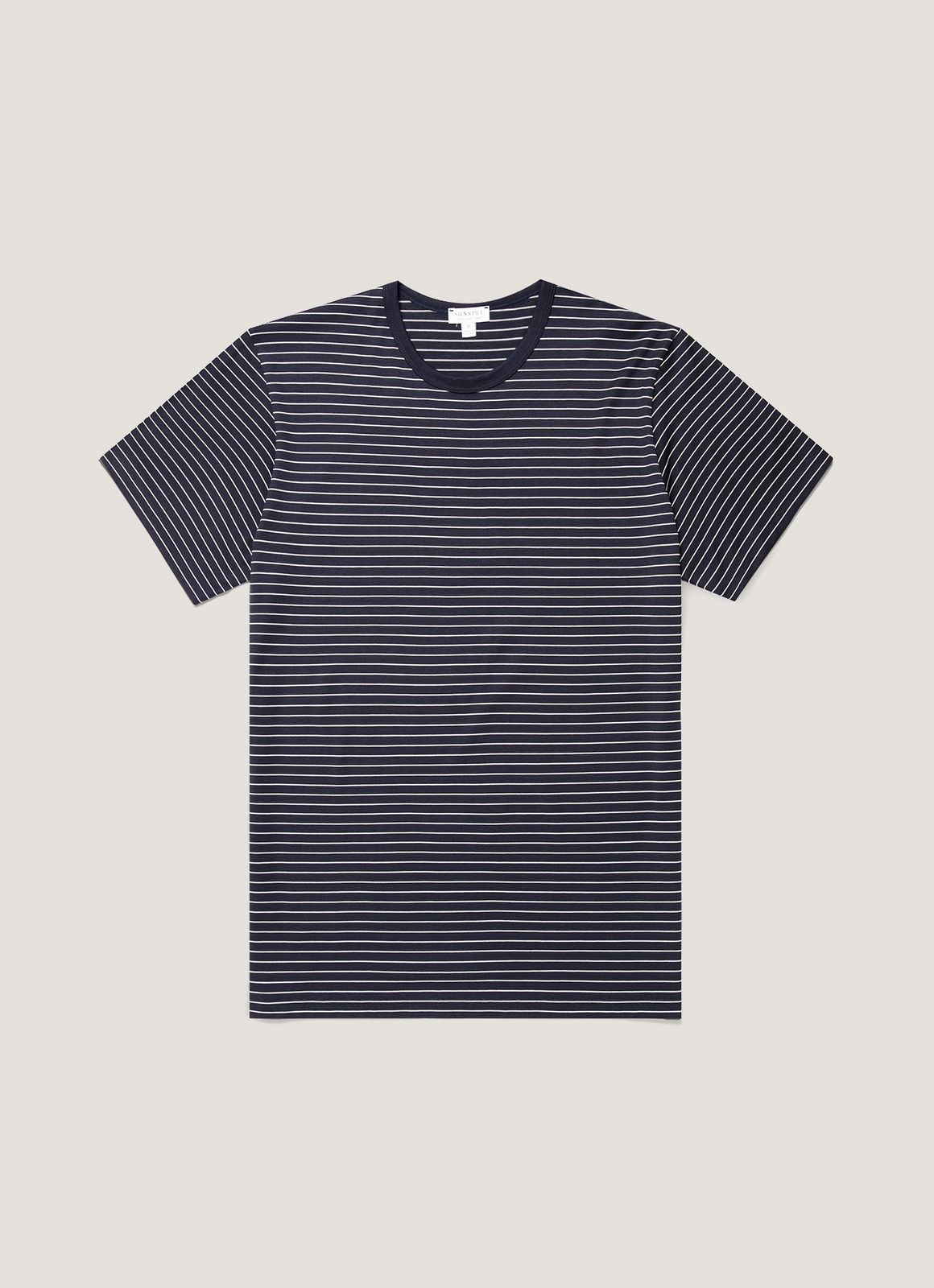 Men's Classic T-shirt in Navy/Ecru Pinstripe