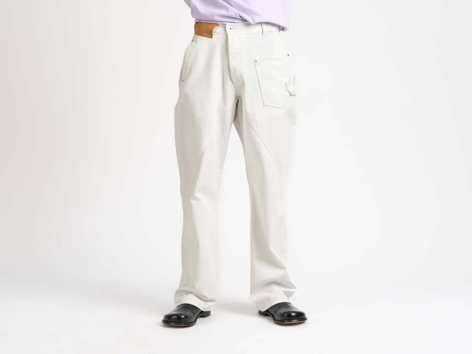 MENS TWISTED WORKWEAR JEANS IN OFF WHITE