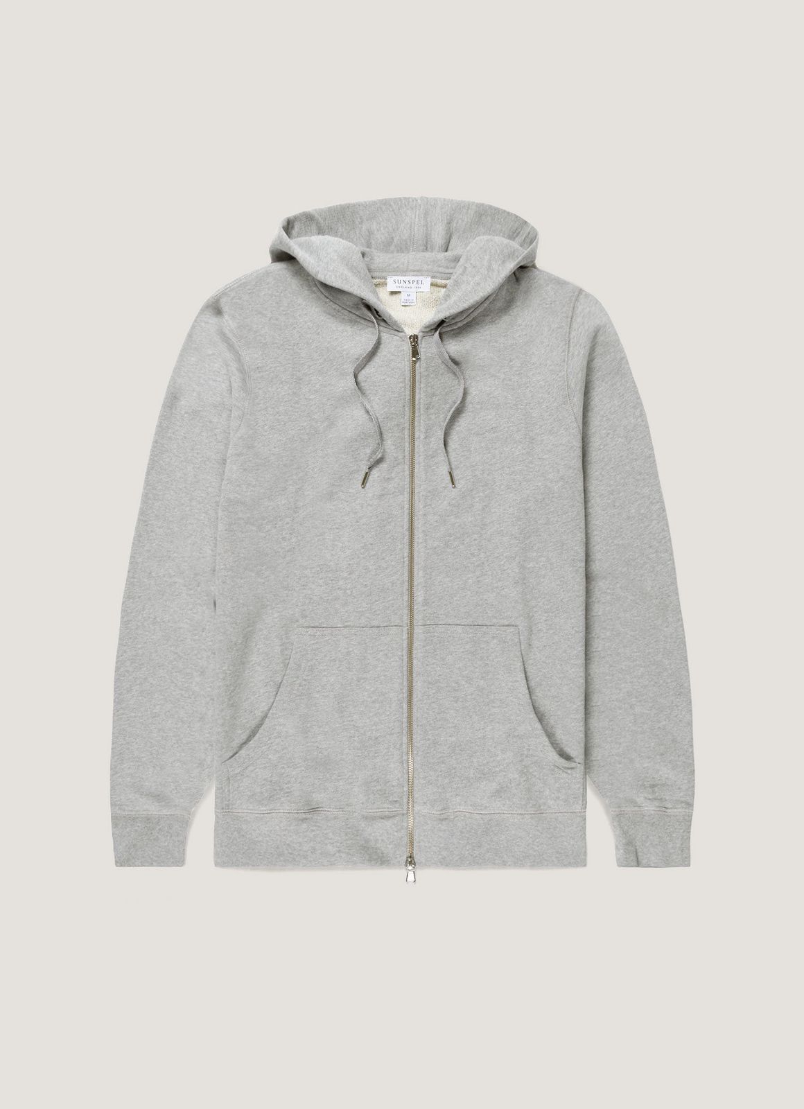 Men's Loopback Zip Hoodie in Grey Melange