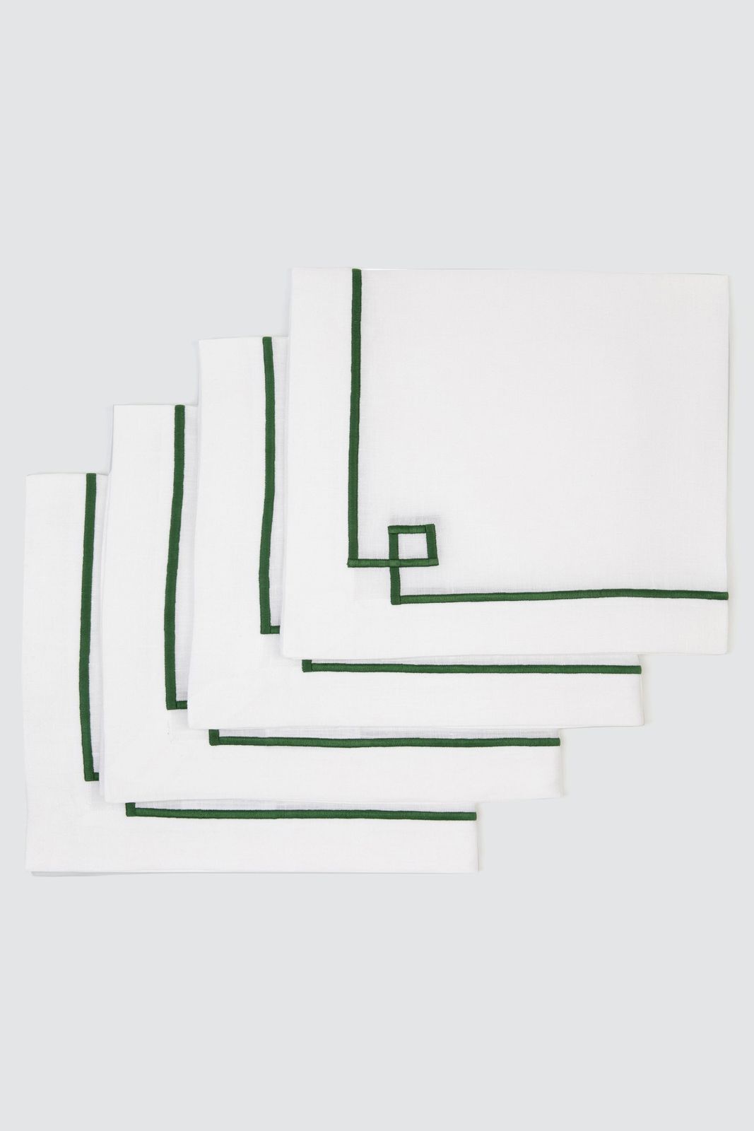 Set of 4 Signature Embroidered Napkins Green — Bridal Registry