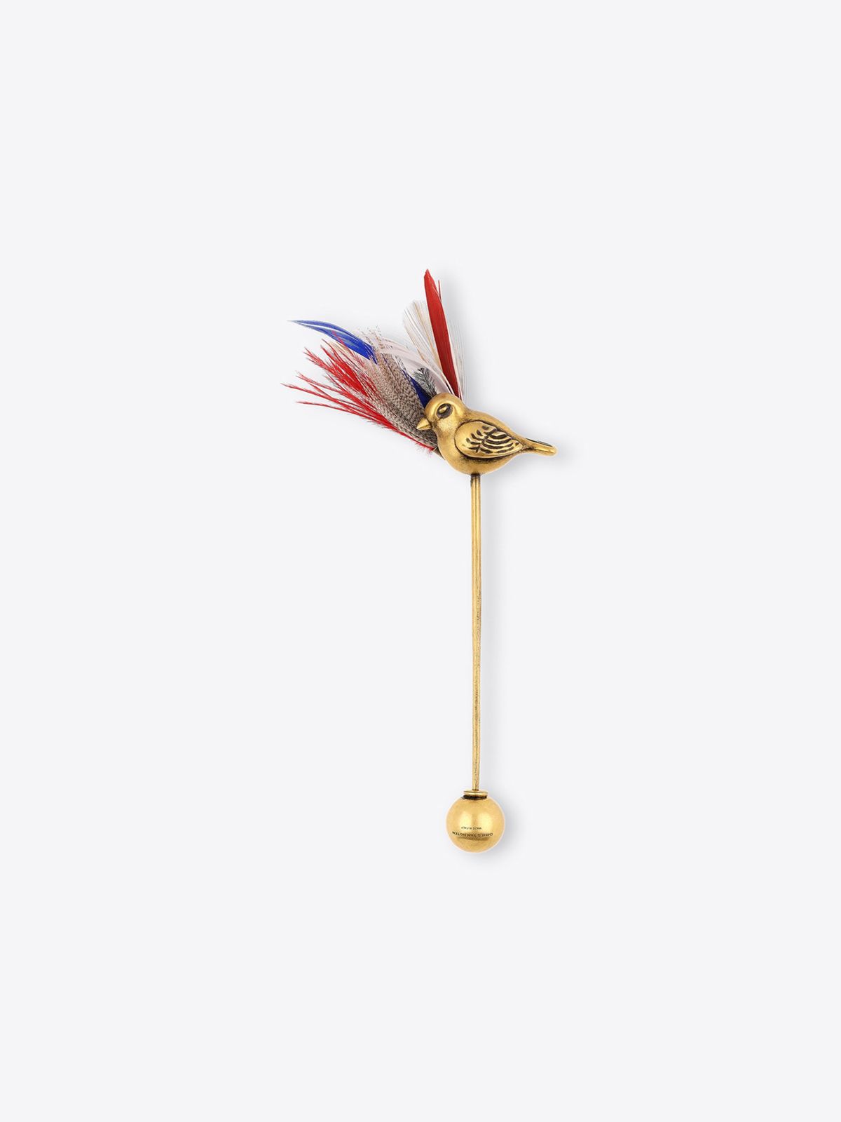 Gold feather brooch