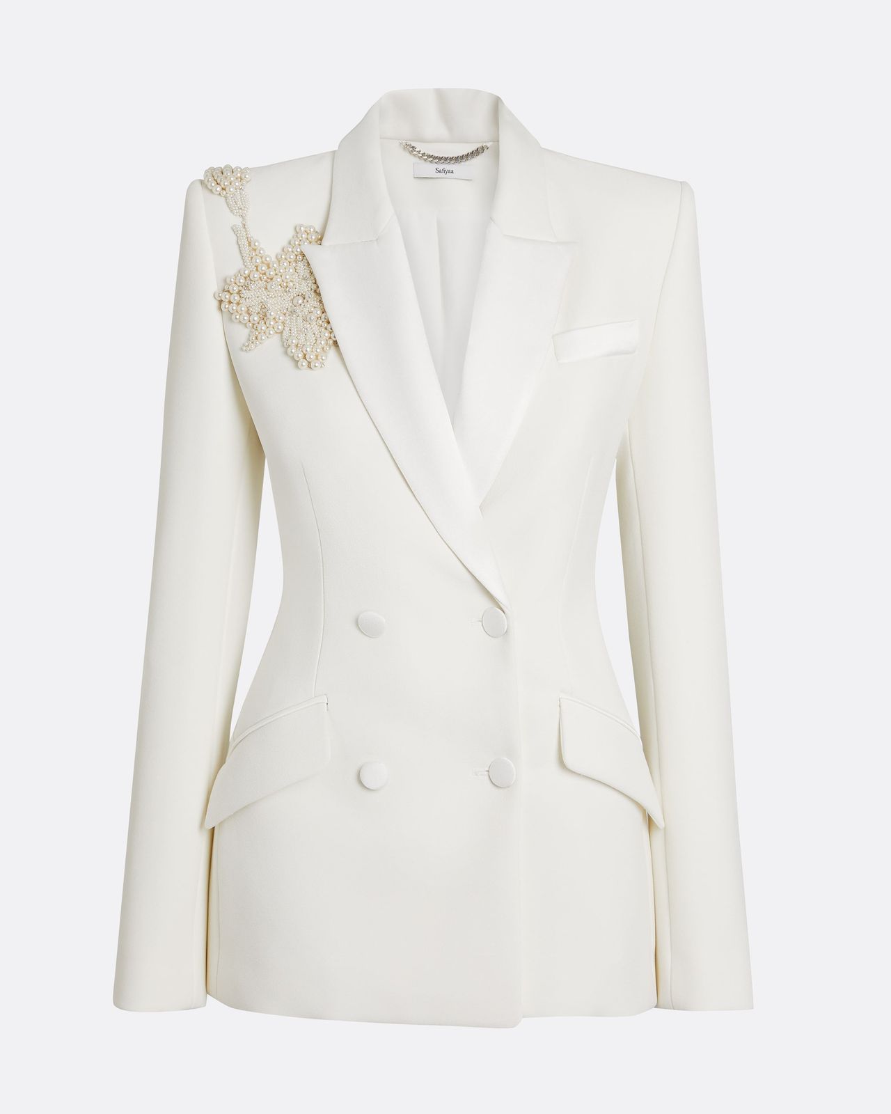Wynnie Jacket In Ivory With Pearl Embroidery