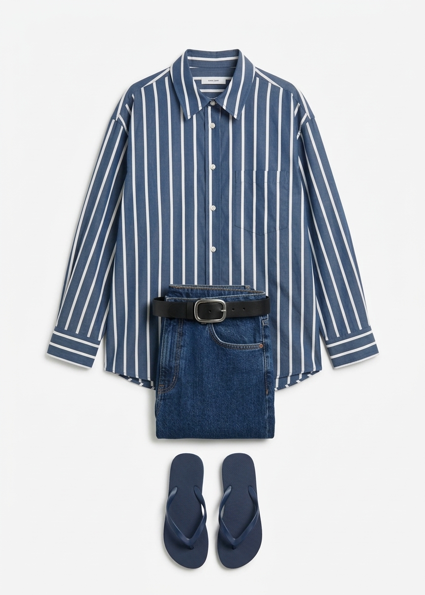 Matteau Classic Stripe Shirt - Marine Stripe