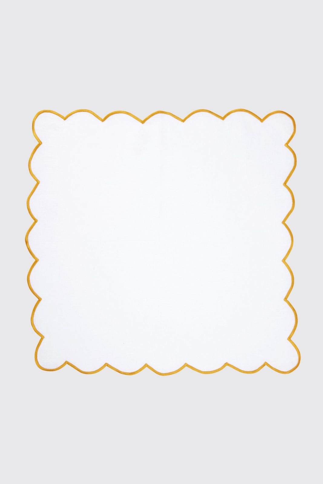 Set of 4 Diletta Napkins in White & Mustard Linen