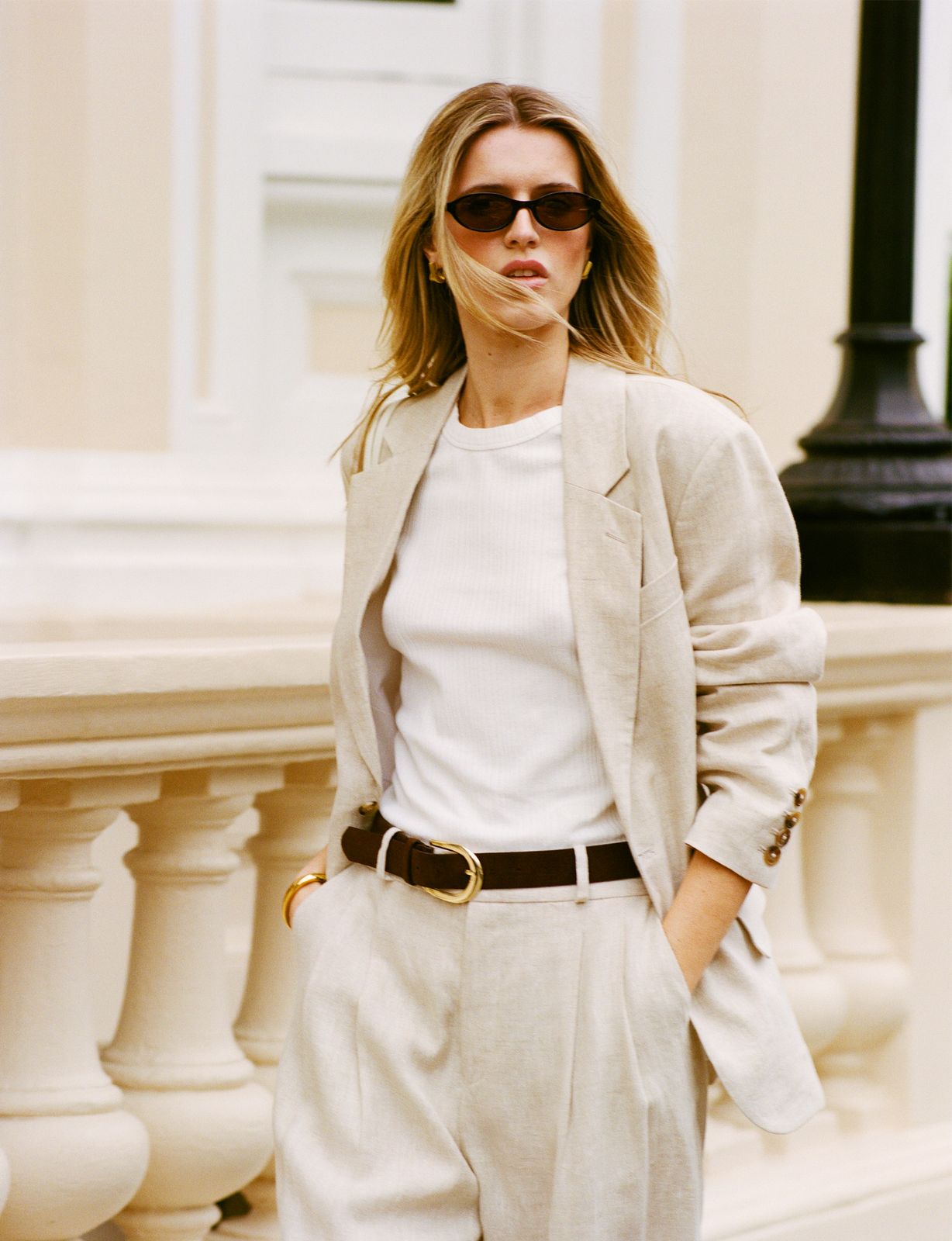 Hutton Blazer: Linen, Oatmeal