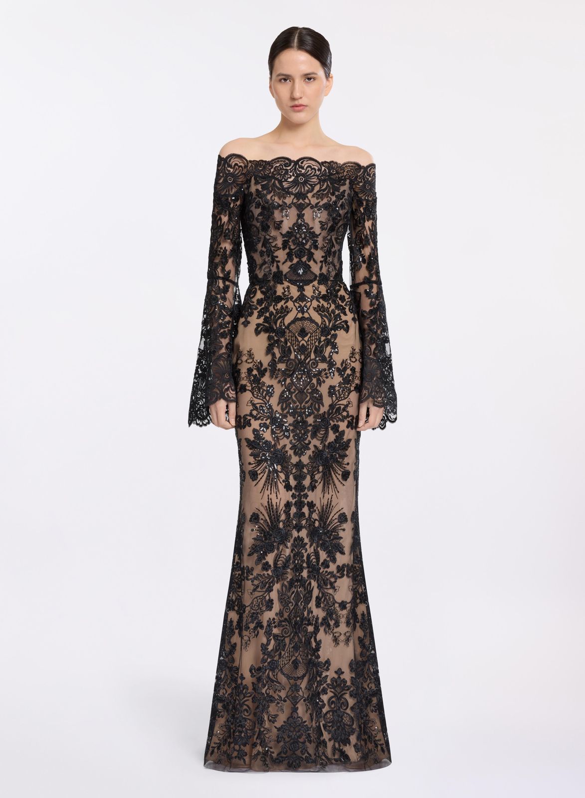 Embroidered Off-The-Shoulder Dress