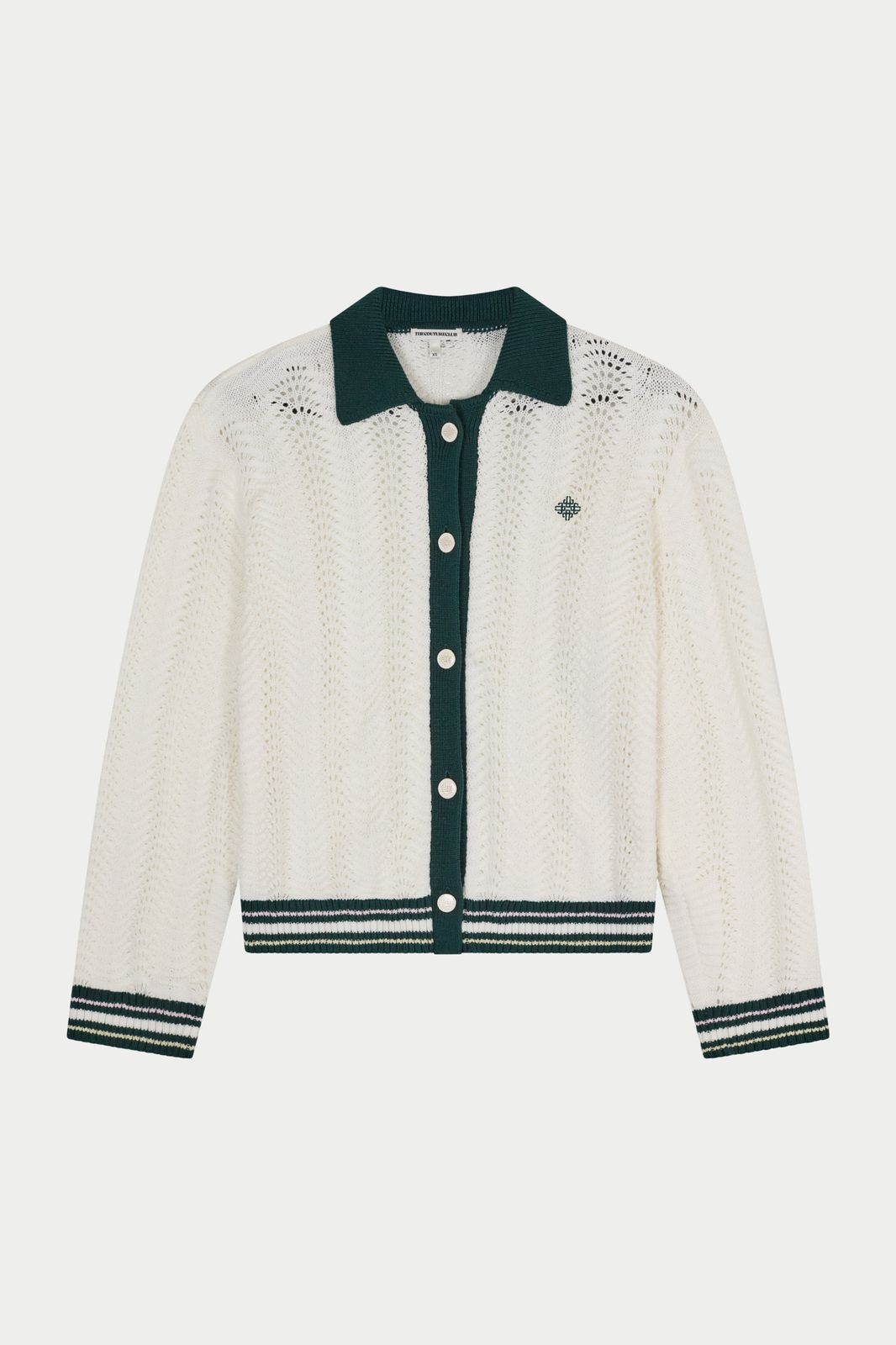 LONG SLEEVE CROCHET SHIRT - FOREST GREEN