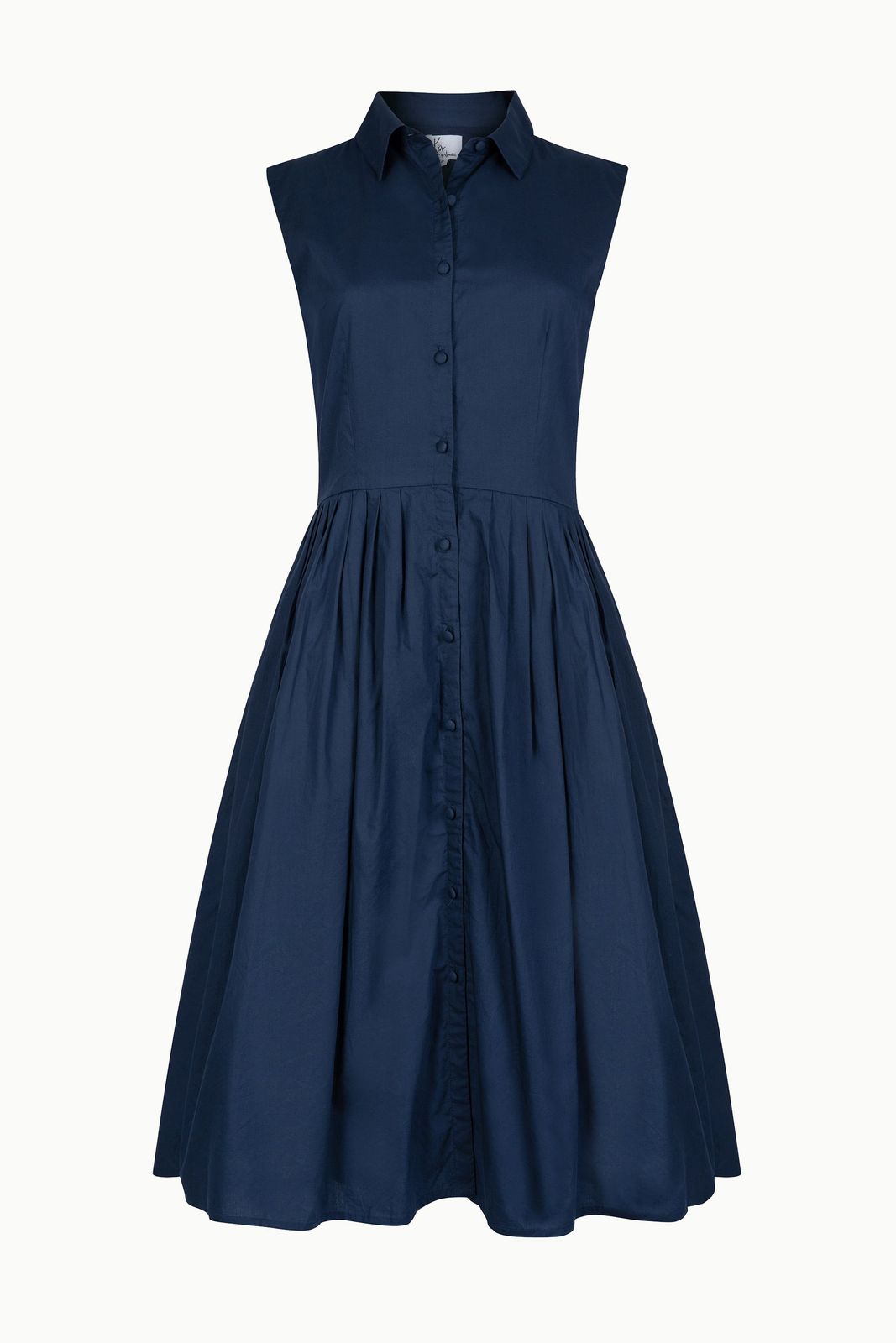 The Organic Cotton Shirt Dress in Navy