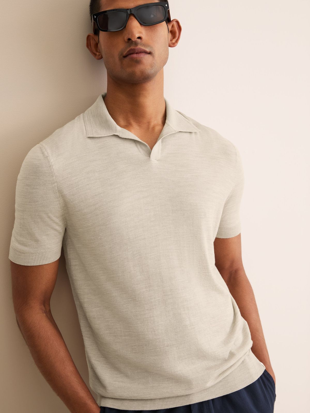 Orson Superfine Merino Wool Polo Shirt Ecru