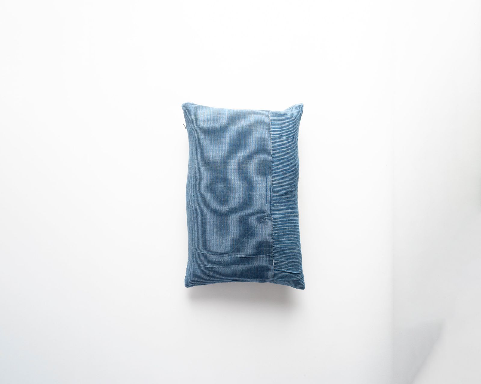 THE DYEWORKS SMALL CUSHION IN JAPANESE INDIGO STRIPE