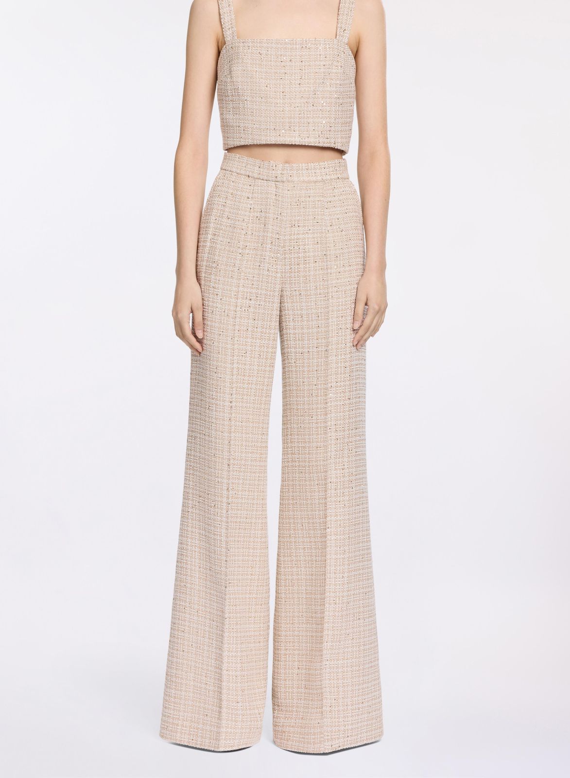 Sequined Tweed Pants