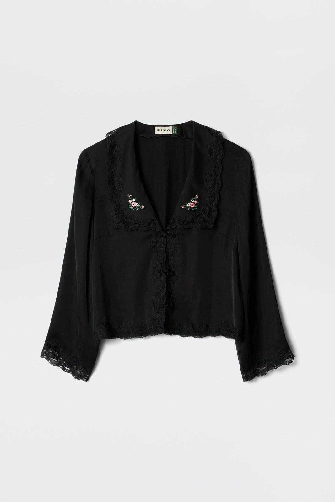 Nienna  -  Peonies Embroidery Black