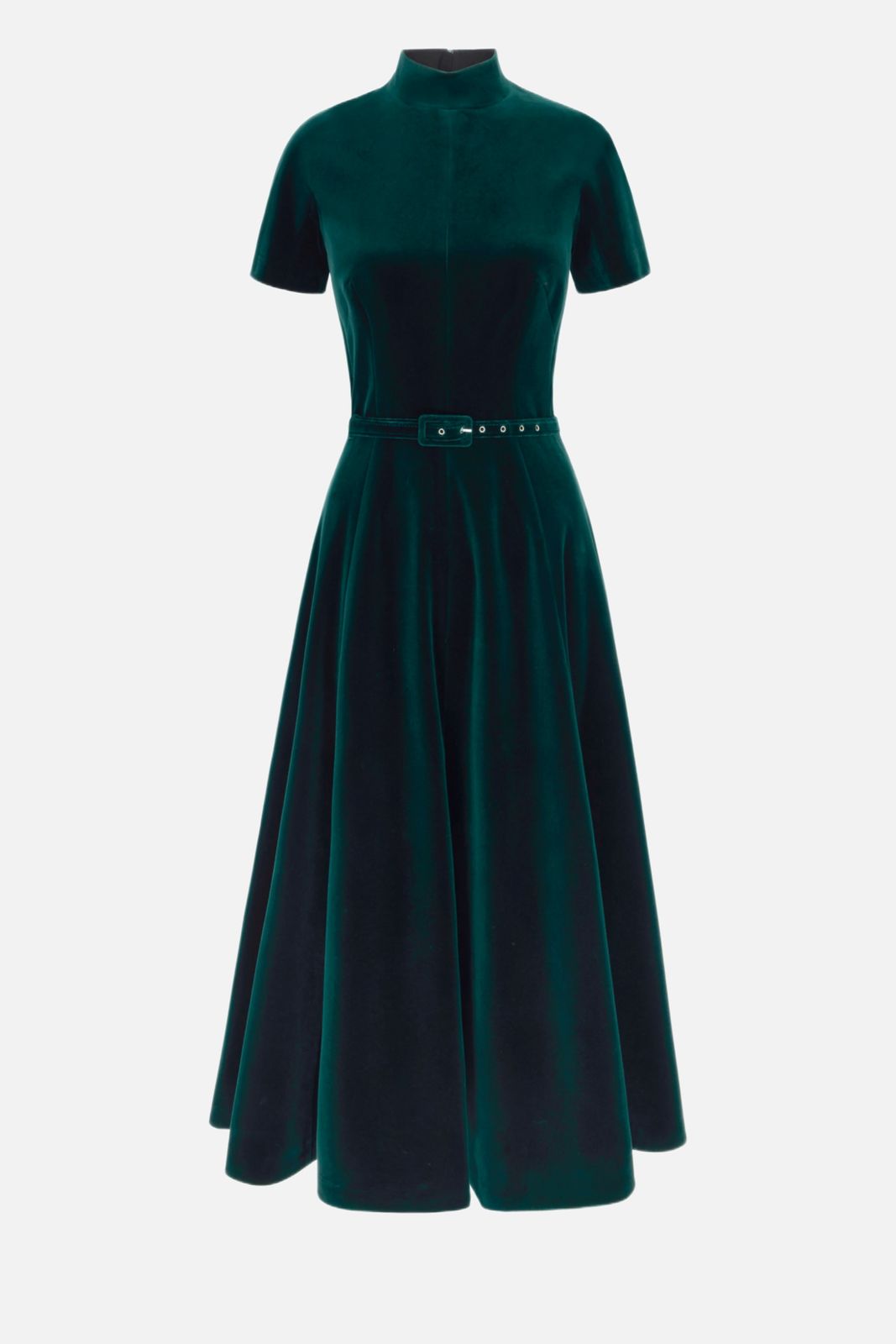 Camilla Dress in Green Velvet