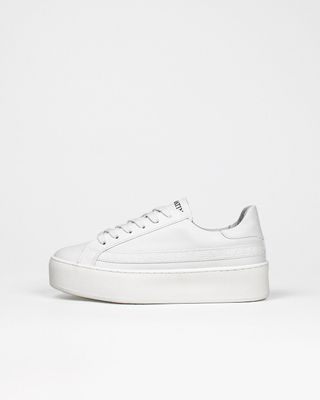 Gaia Platform Trainers - White Leather