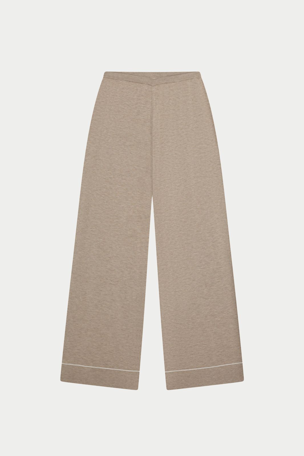 KNITTED PANEL TROUSERS - BEIGE