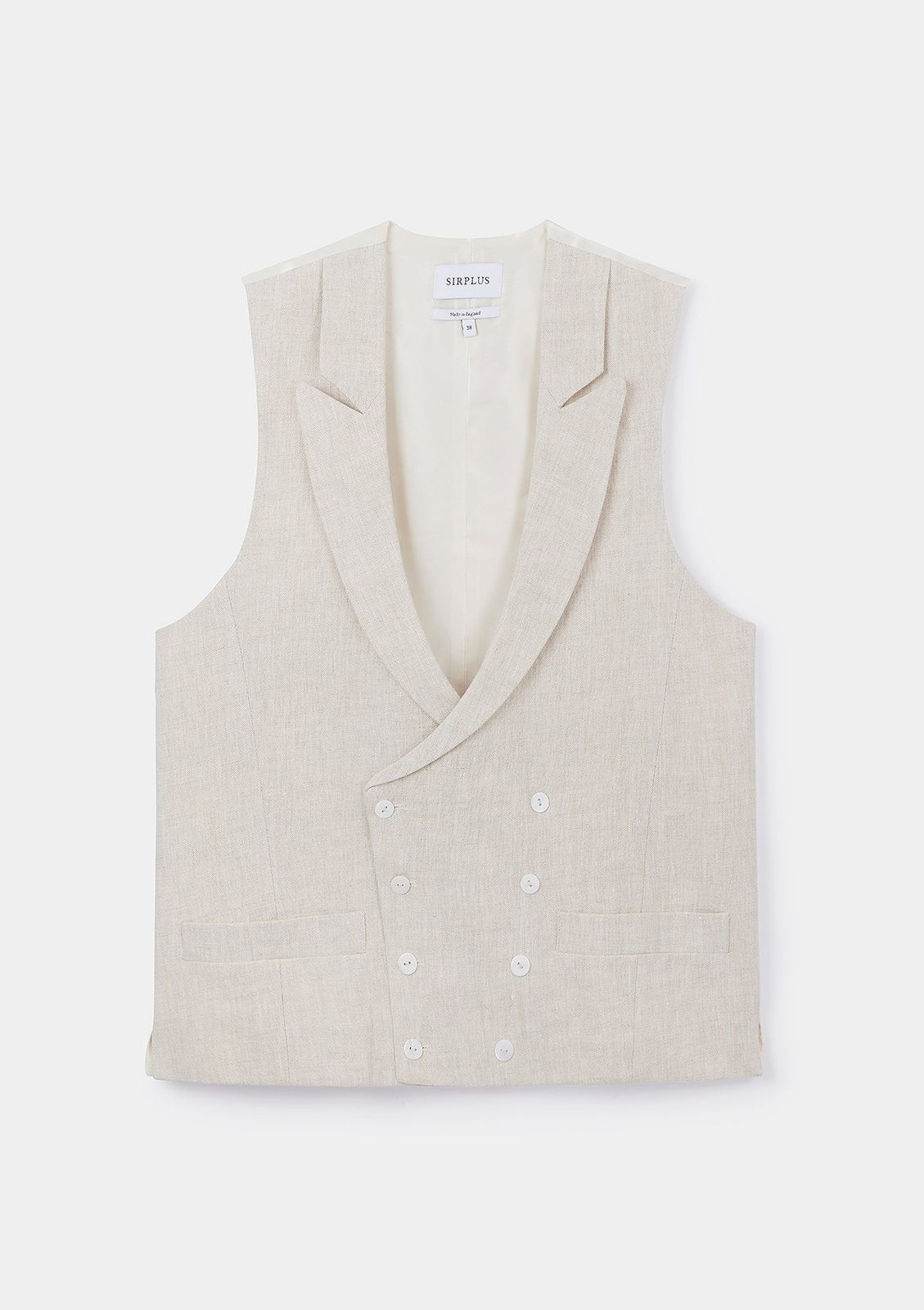 Oatmeal Peak Lapel Double-Breasted Waistcoat